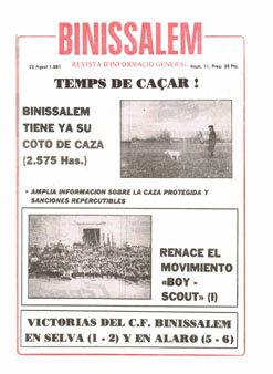 N&uacute;mero 11 - Publicat 22 d'Agost de 1981